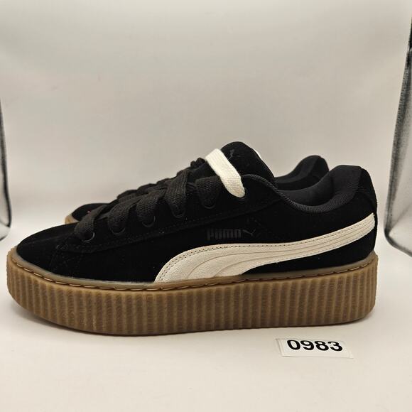 PUMA X RIHANNA WOMEN'S 10 CREEPER FENTY SNEAKERS BLACK SUEDE - Picture 4 of 8